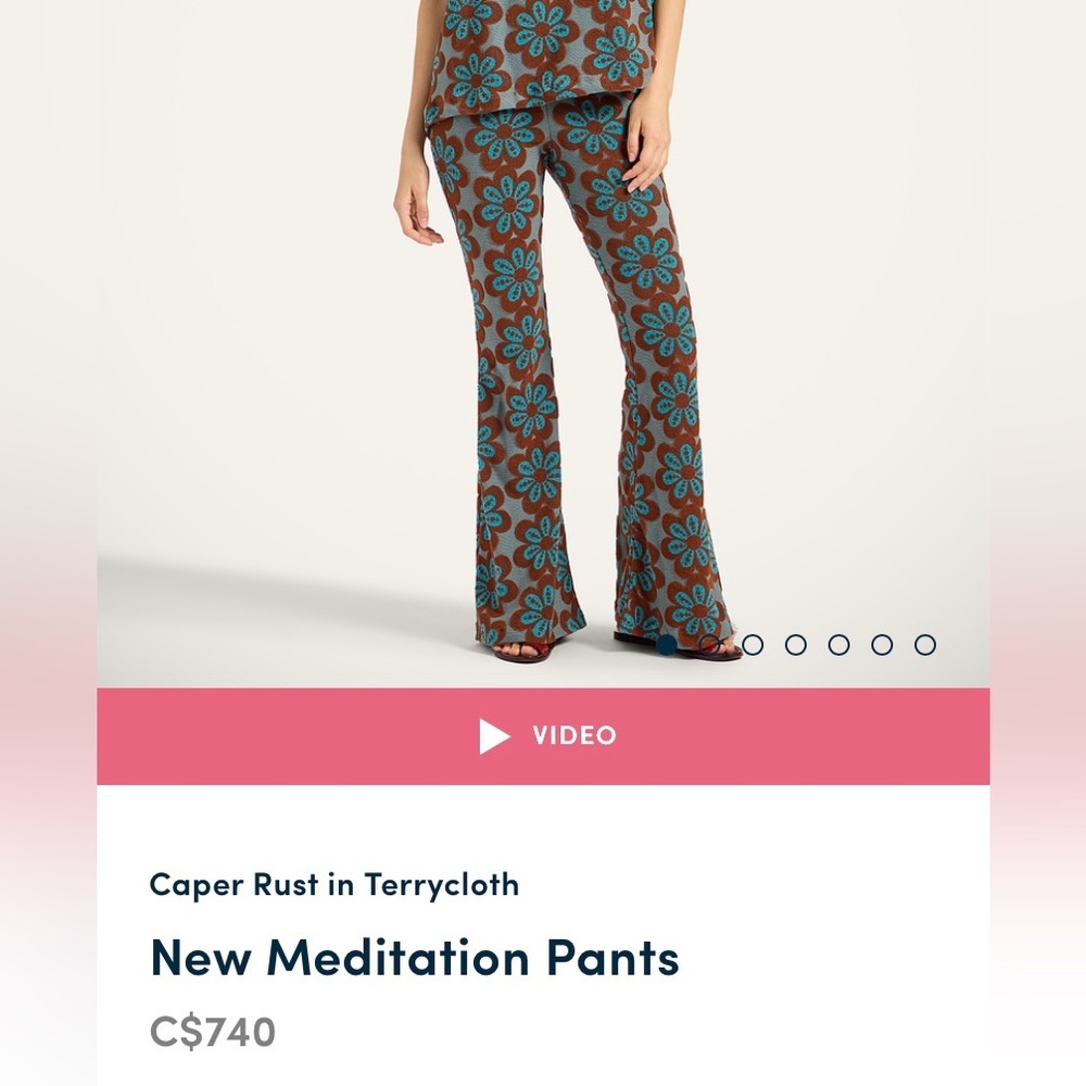 New La DoubleJ Size Medium Caper Rust in Terrycloth New Meditation Pants